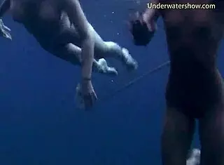 ever seen underwater girls swimming wild on tenerife yacht?