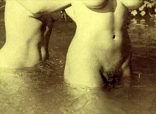 vintage lesbian threesome with antique vibes and hairy details