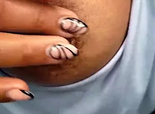 Ebony Girl Tempts With Beautiful Tits In Your Face