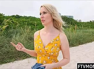 Hot Milf Flashing Boldly in Public Beach Setting