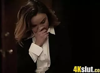 real estate agent chick bends over rough to seal the house deal, wow!