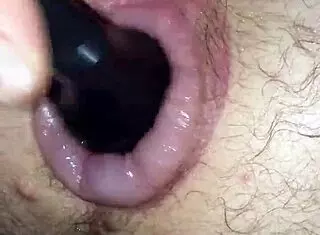 Feeling intense pleasure fucking my puffy man pussy with a toy