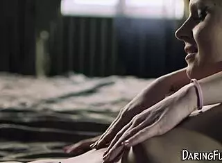 European Lesbian in Stockings Fingers Pussy Glamourously