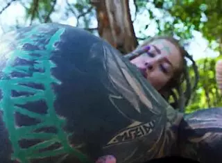 Naughty Tattoo Model Masturbates Publicly. Teen Anal Gape Outdoors!