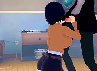 Koikatsu! Mikasa and Eren HAVE SEX in uncensored anime with BIG COCK!