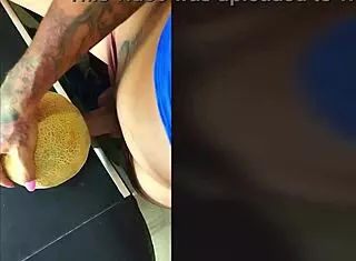 Ts Angelique Monroe fucks a melon and cums 😍