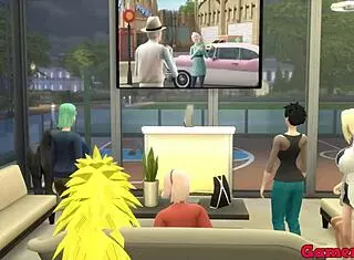 hinata and her friends watch a movie, then the girls ask radi for a trio and he pleases them both