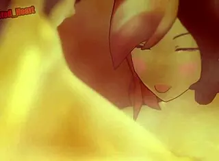 big titty futanari yang fucks multiple partners in a group threesome titty fuck session in the sauna with loop sound