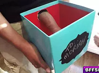 Naughty teen 18+s receive surprise monster cocks in box