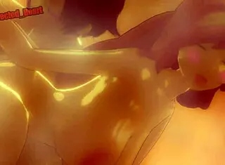 big titty futanari yang fucks multiple partners in a group threesome titty fuck session in the sauna with loop sound