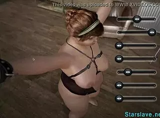 Bound in Starslave's next-gen 3D sex game demo with machine fucking.