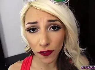 Hot teen 18+ teases, 'fuck me for delivery blowjob!' suspended step sis