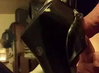 Caught Jerking Off While Ripping Clothes with Stripper Shoes