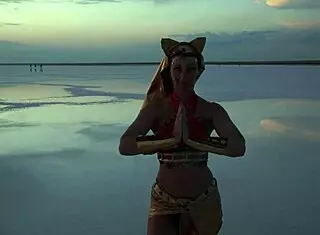 Dancing under pink sky with white salt vibes! 😊