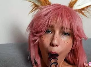 Attractive tattooed Tea Mint bringing her body to orgasm with dildo