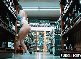 petite brunette gia derza masturbates and gets assfucked in outdoor shop reality scene with trimmed pussy