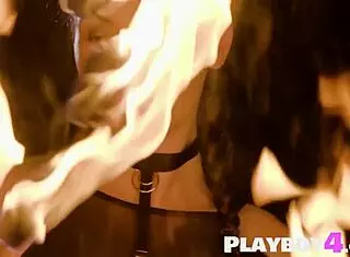 Teen Elilith Noir Plays with Fire and Reveals Beautiful Big Ass