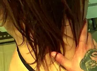 Hey, that perfect ass brunette gets fucked in bathroom lingerie!