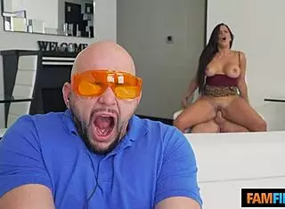 Man, fucking this thick latin milf right in front of her husband is hot!