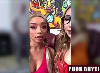 big guy helps asian teen influencers go viral with monster cock sex.