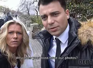 Debt4k Collector Beds Blonde Before Her Future Husband