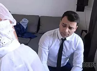 Debt4k Collector Beds Blonde Before Her Future Husband