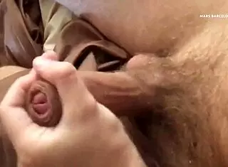 Gay solo jerks off and cums hard.