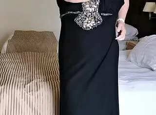 hot busty milf mariaold does blowjob and striptease in black stockings and high heels, i love it!