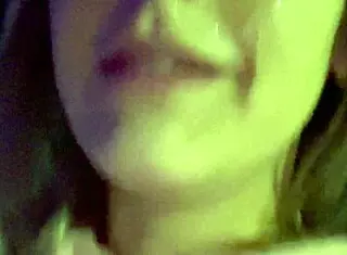 Risky wife sucks cock in bar parking lot and cum walk