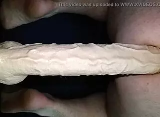 Big dildo used in various toy experiments for gay enthusiasts