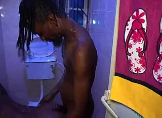 Bathroom shower before dinner