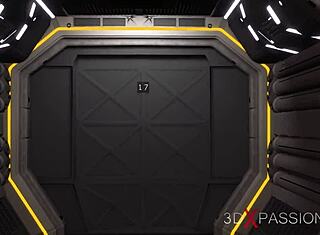 Barna hajú bilincsben kapja a nagy faszt sci-fi labban extrém baszás