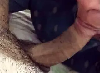 sucking the delivery guy's cock and swallowing his load 😋