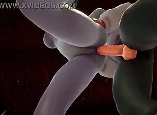 Elf teases night elf in kitchen with blindfold