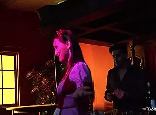 lucky dude enjoys blowjob from three chicks with big tits