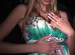 Tall Hottie Kitty Jane Undresses In The Car On The Way To A Public Sex Gang Bang