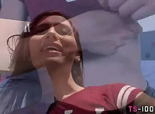 tranny enjoys a sticky facial after wild action