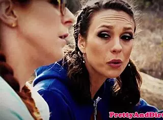 redhead milf joins ffm threesome for intense anal action