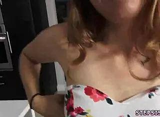 Teen booty tease before banging step sister with friends