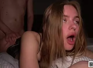 busty teen is craving a rough fuck, her big tits bouncing 😏