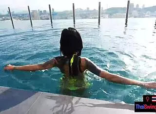 Amateur Asian milf's POV blowjob with boyfriend.