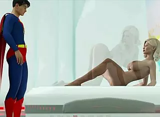 Blonde with Big Tits Plays with Toys and Blowjob on Shaved Pussy