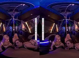 Jamie Jett, Sandra Luberc, Spencer Bradley Share Boyfriend for Halloween Orgasm