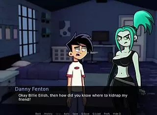 Danny Phantom captures Ember in Amity Park with goth redhead vibes
