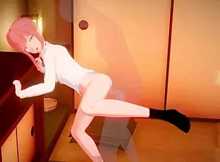 Miss makima moans during penetration in 3d hentai