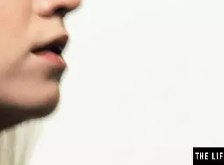 i'm this hot blonde wife in lingerie, fingering my clit and spitting on my big boobs