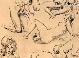 Wow, Vintage Erotic Drawings From Retro Antique Hentai Anime Cartoon!