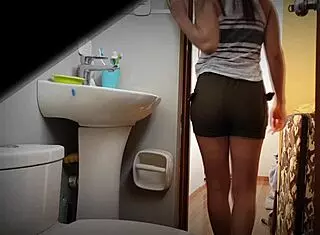 Cute Colombian Student Peeing Casually