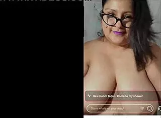 BBW WITH HUGE TITS GETS CUM ON THEM, PERRO.