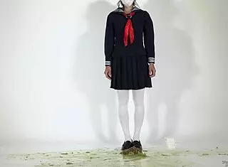 Japanese Maniac's Fetish with Food, Leggings, Balloon, and Stockings